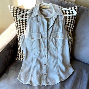 Gray cowgirl style tank top